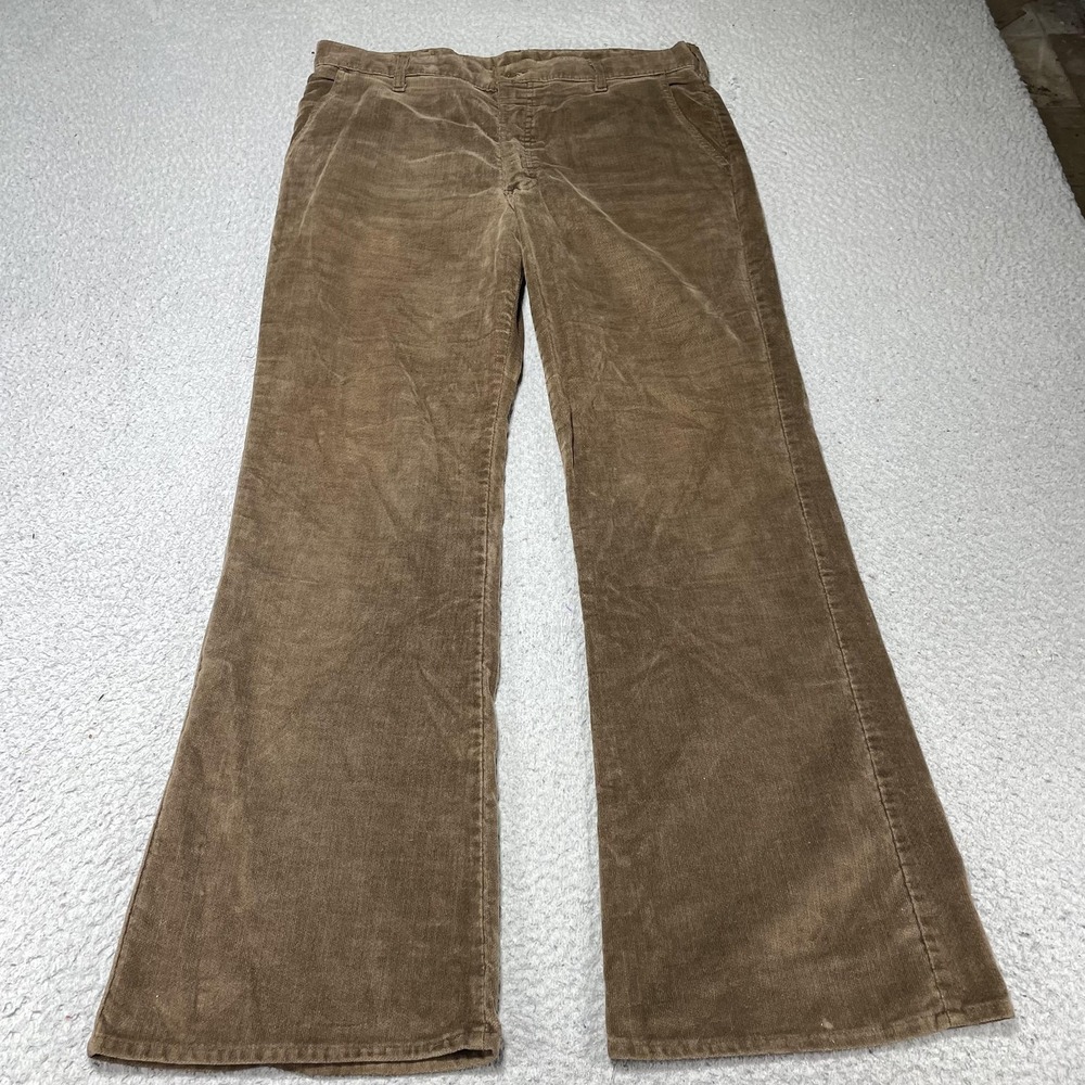 Lee Pants Mens 36x31 Brown Corduroy Chino Relaxed Straight Casual Workwear VTG